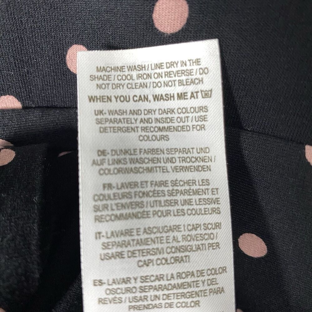 Boden Amelie Jersey Dress Polka Dot Black Pink Sz 10 petite 10P Office casual - Picture 11 of 11